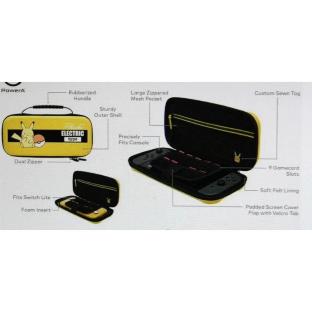 Nintendo Switch Protective Carrying Case Pokemon Pikachu Electric Type Yellow